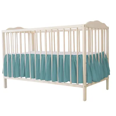 Volanas pentru saltea de patut, MimiNu 120x60 cm, Din bumbac certificat Oeko Tex Standard 100, Colectia Royal, Nepal Green