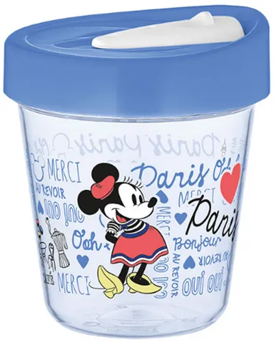 Cana de calatorie cu eroi Disney - Paris, 350 ml, albastra