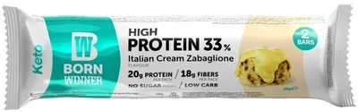 Baton proteic KETO, zabaglione, 60 g, Born Winner