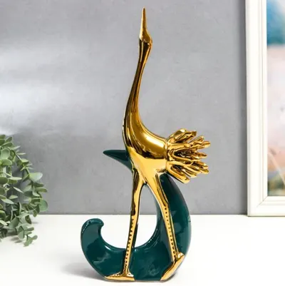 Statuetă Morello - Flamingo Green &amp; Gold, 34 х 12 х 7.5 cm