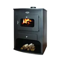 Semineu pe lemne Zvezda Maxi VR 15 4 kW 600 × 610 x 940 mm negru