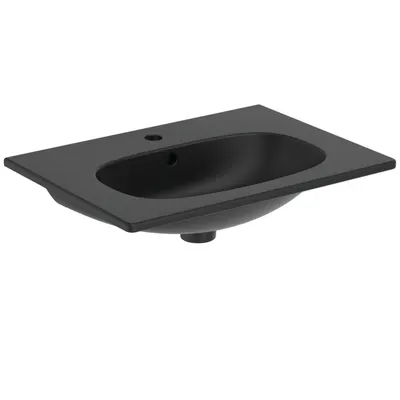 Lavoar incastrat negru mat 63 cm, dreptunghiular, Ideal Standard Tesi
