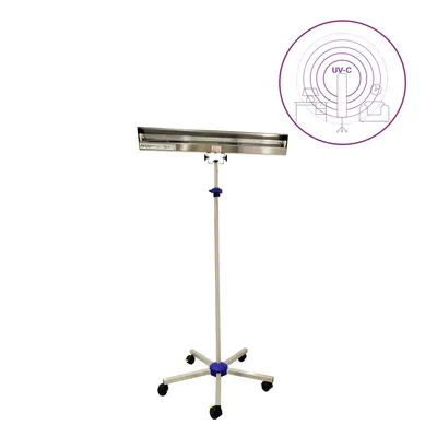 Dispozitiv de dezinfectie cu lumina ultravioleta UV-C (lampa UV-C) LBAI 15W, din inox, cu montare pe stativ mobil