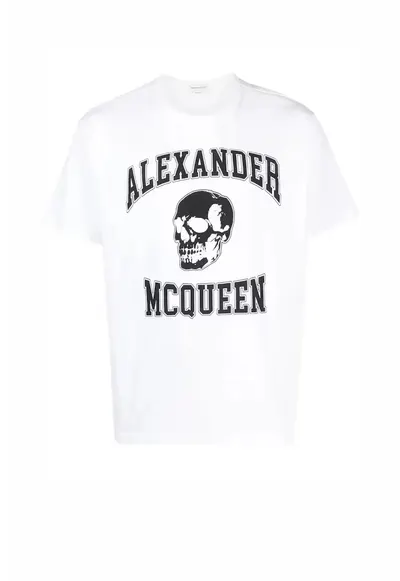 Tricou barbati - skull logo-print - Alb