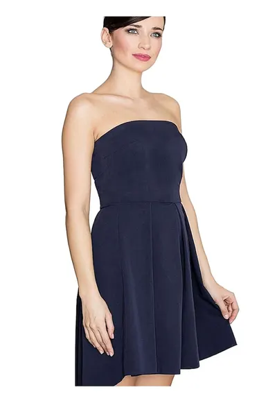 Rochie cocktail - Poliester/Viscoza - Bleumarin