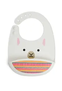 Bavetica de silicon Fold&Go Zoo Lama, 1 bucata, Skip Hop