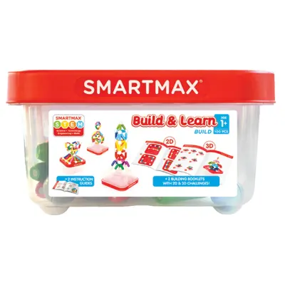 Joc magnetic, Smart Max, Construieste si invata, 100 piese