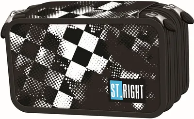 Penar cu rechizite St. Right Race Check - 3 fermoar