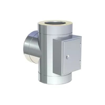 Racord T Tub inox izolat cu usa vizitare - DW ECO 50 PRO FI200 - 90GR