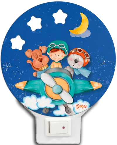 Lampa de veghe pentru copii, LED, Dekori - Avion