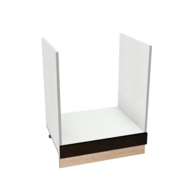 Corp inferior 60 pentru cuptor YANA, corp alb, fronturi sonoma inchis + sonoma deschis, 60x50x77 cm