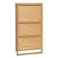 Pantofar în culoare naturală cu deschidere înclinată cu aspect de lemn de stejar NewEst – Woodman