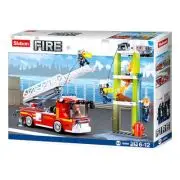 Set de constructie Fire, 343 piese, Masina pompieri cu scara