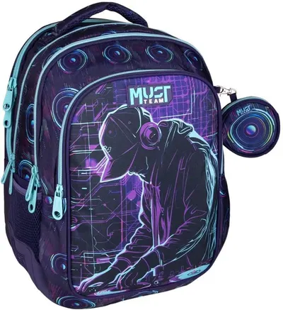 Ghiozdan școlar Must - DJ, 4 compartimente