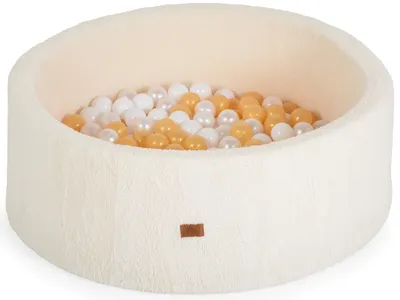 Piscină moale cu 200 de bile Moni Toys - Boucle, culoare fildeș