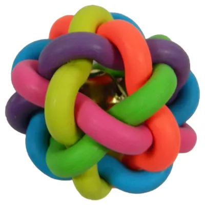 Jucarie minge impletita & clopotel 8 cm