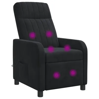 vidaXL Reclinabil cu masaj Negru Catifea
