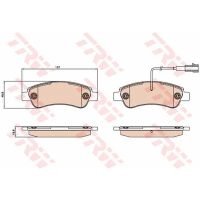 Set placute frana, frana disc TRW GDB2068