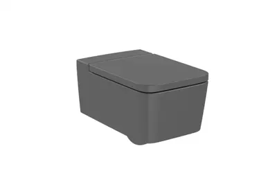 Vas WC Roca Inspira Square A346537640, suspendat, Rimless, fara capac, Antracit mat