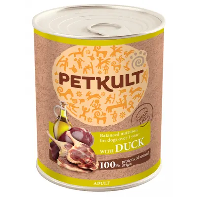 Petkult Conserva Caine Adult Cu Rata, Pachet 3 X 800 Gr
