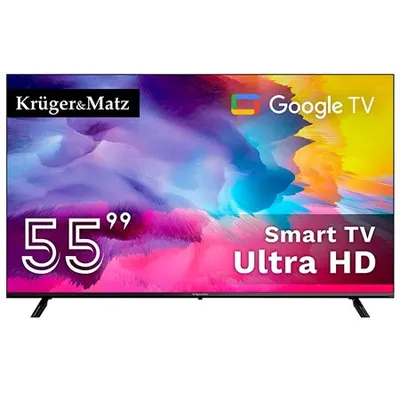 Televizor Google Smart Tv 55 Inch 141cm Ultrahd 4k Kruger&matz Km0255uhd-Sa, Android