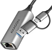 Adaptor de rețea AXAGON - ADE-TXCA, USB-C /A - RJ45, 1000Mbps, gri