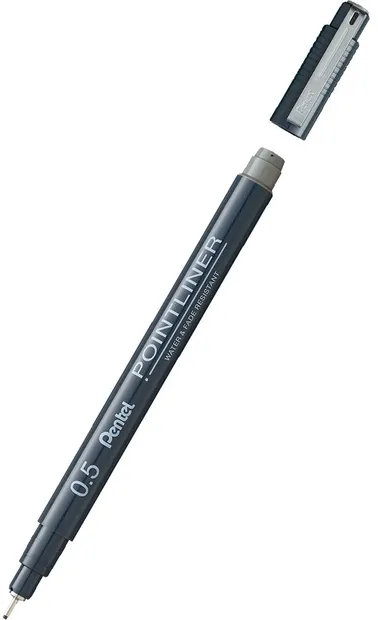 Liner Pentel Pointliner - 0.5 mm, gri