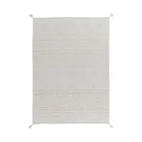 Covor alb lavabil/țesut manual din bumbac 140x200 cm Tribu Natural – Lorena Canals