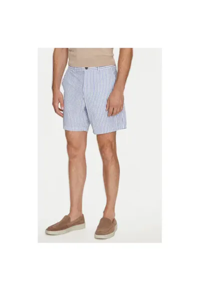Pantaloni scurti barbati - 304508905 - Bumbac - Albastru