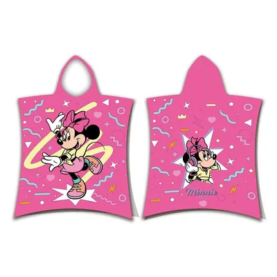 Poncho pentru copii roz pentru 3-8 ani din bumbac Minnie "Sparkle" – Jerry Fabrics