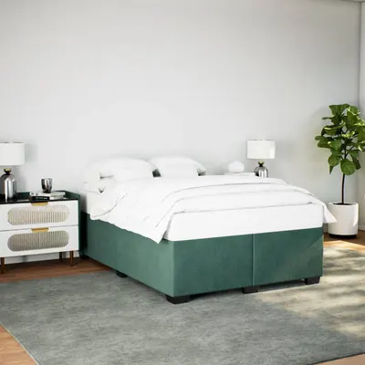 Gossi cadru de pat, verde inchis, 160x200 cm, catifea