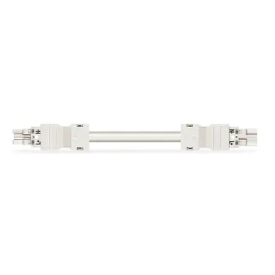 pre-assembled interconnecting cable; Eca; Socket/plug; 2-pole; Cod. A; H05Z1Z1-F 2 x 1,50 mm²; 5 m; 1,50 mm²; white