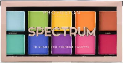 Profusion Cosmetics Paletă de farduri de pleoape Spectrum Mini, 10 culori