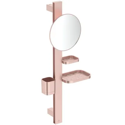 Set accesorii baie pentru lavoar Ideal Standard Alu+ rose mat 70 cm, oglinda mobila