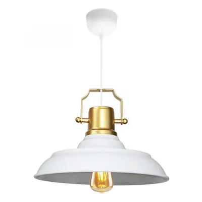 Lustră albă cu abajur din metal ø 25 cm Tarsus – Opviq lights