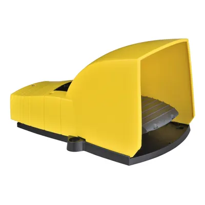 Comutator-pedala simplu - IP55 - cu capac - plast - galben - 2 NC + NO