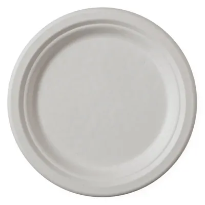 Farfurii Biodegradabile, Compostabile, Rotunde, Albe, 17 cm, 50 buc
