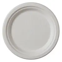 Farfurii Biodegradabile, Compostabile, Rotunde, Albe, 17 cm, 50 buc