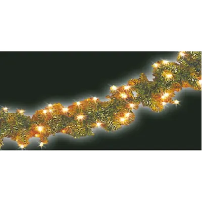 Cetina de brad luminoasa, L=5m, cablu verde, LED alb interconectabila