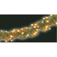 Cetina de brad luminoasa, L=5m, cablu verde, LED alb interconectabila