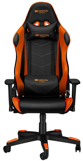 Scaun gaming Canyon - CND-SGCH4, negru/portocaliu