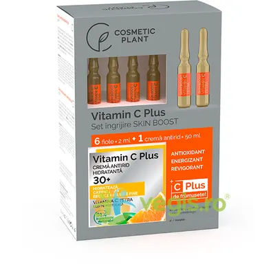 Set Vitamin C Plus (Crema Antirid 30+ Hidratanta 50ml + Fiole cu Vitamina C Tetra 6*2ml)