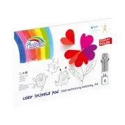 Bloc tehnic colorat A4 Fiorello 150-1438, 160g/mp, mix diverse culori, set 8 file