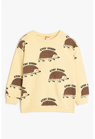 Bluza de trening din bumbac cu imprimeu grafic - Maro/Maro camel