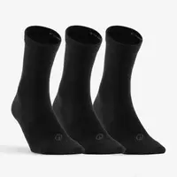 Set 3 Perechi Şosete Lungi Tenis RS160 Negru Adulți