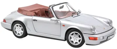 Model de colecție NOREV Modern: Mașini - Porsche 911 Carrera 2 Cabriolet (1990) (Silver)