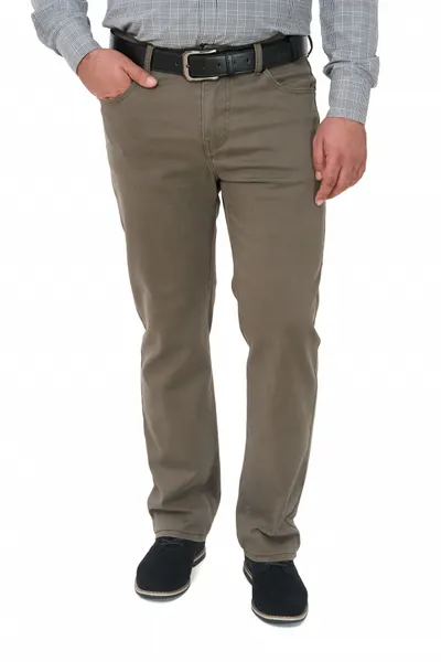 Pantaloni casual cu buzunar drept, Realize, maro cenusiu (Marime pantalon: W38)