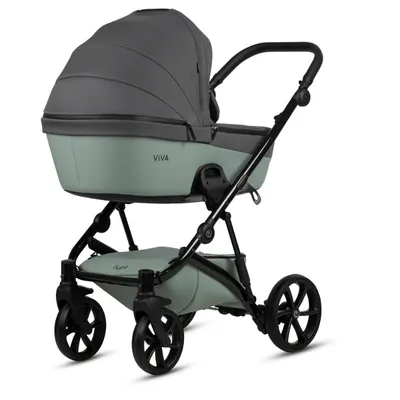 Carucior 2 in 1 Tutis Viva 5+ Sage 039 din piele ecologica, sezut reversibil, spatar reglabil, roti cu blocare, bara detasabila, accesorii incluse