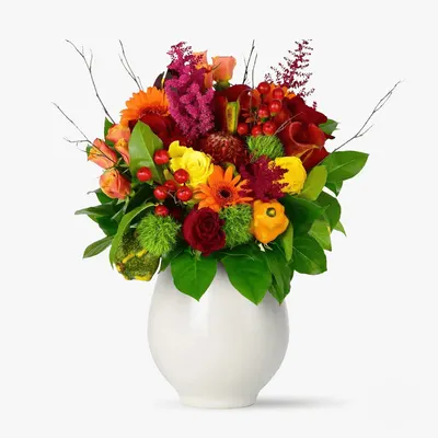 Buchet de toamna cu trandafiri