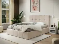 Pat Tapitat cu somiera fixa - Axis Falcone 102 - Bej 140x200